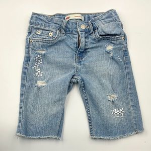 Girls Levis Distressed Bermuda Shorts Size 6